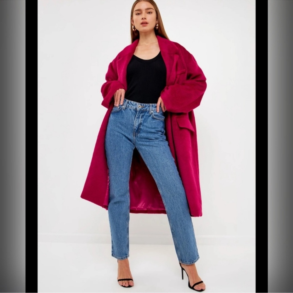 Endless Rose Single‎ Button Oversized Fushsia Over Coat Womens M/L NWT